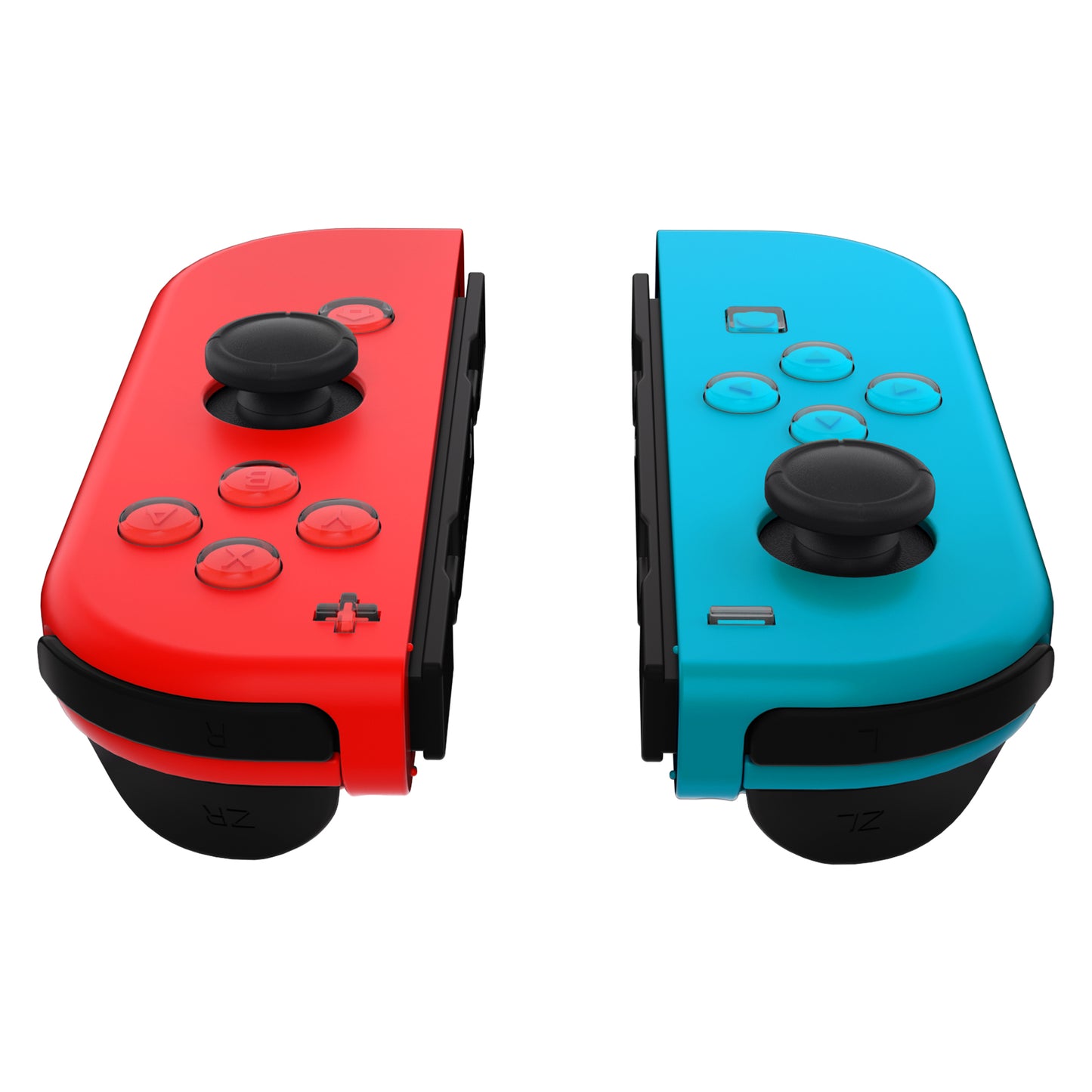 eXtremeRate Retail Replacement Controller ABXY Direction Home Capture + - Jelly Buttons, Two-Tone Pale New Hope Blue & Red & Clear with Symbols Action Face Keys for Nintendo Switch & Switch OLED Joy-con - JoyCon NOT Included -  AJ7010