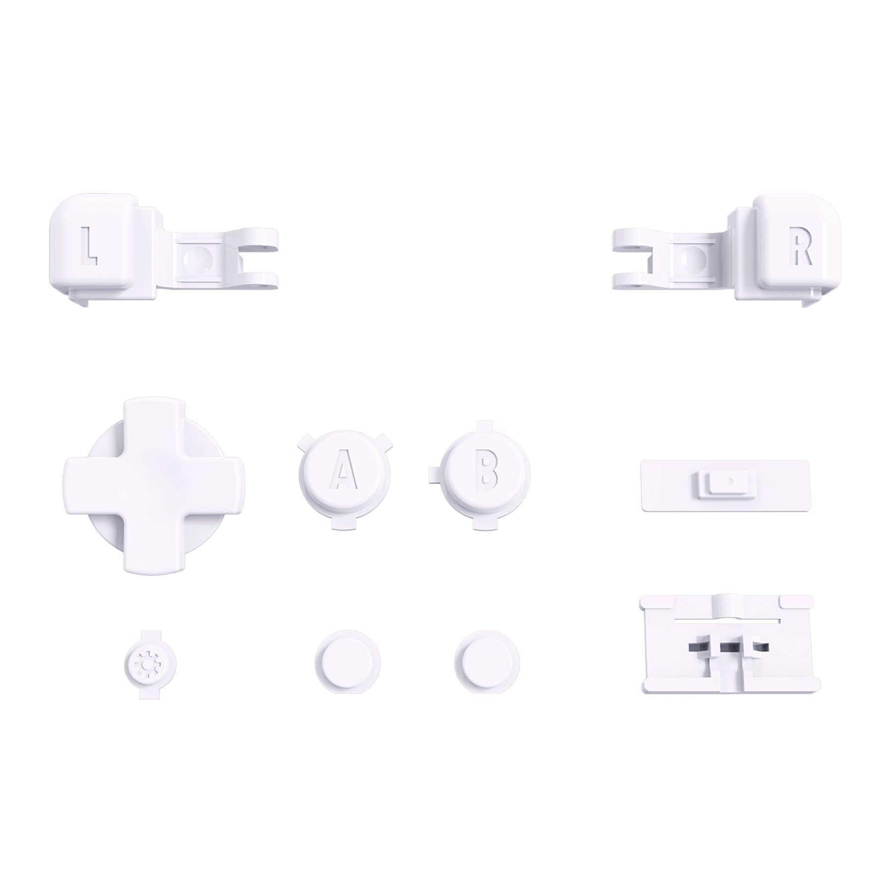 eXtremeRate White Custom Full Set Buttons for Gameboy Advance SP, Replacement A B L R Button Power on Off Volume Button D-pad Key for GBA SP Console 