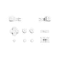 White Custom Full Set Buttons for Gameboy Advance SP, Replacement A B L R Button Power On Off Volume Button D-pad Key for GBA SP Console - Console NOT Included - ASPJ203 eXtremeRate