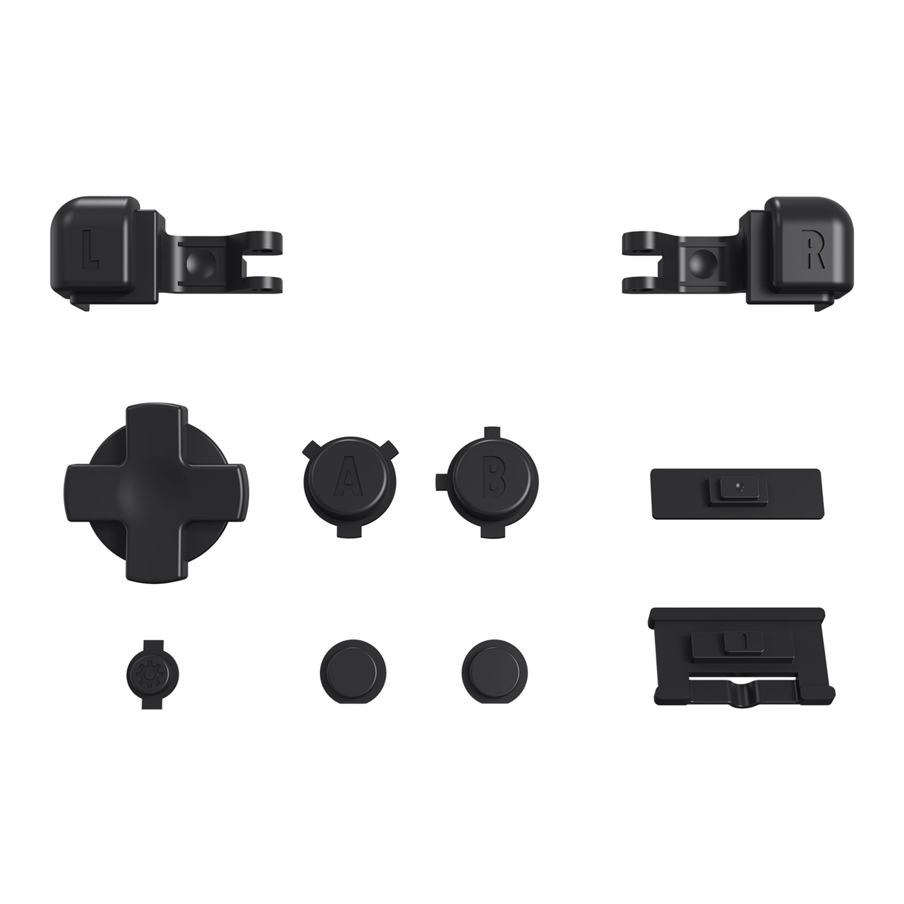 eXtremeRate Retail Black Custom Full Set Buttons for Gameboy Advance SP, Replacement A B L R Button Power On Off Volume Button D-pad Key for GBA SP Console - Console NOT Included - ASPJ205