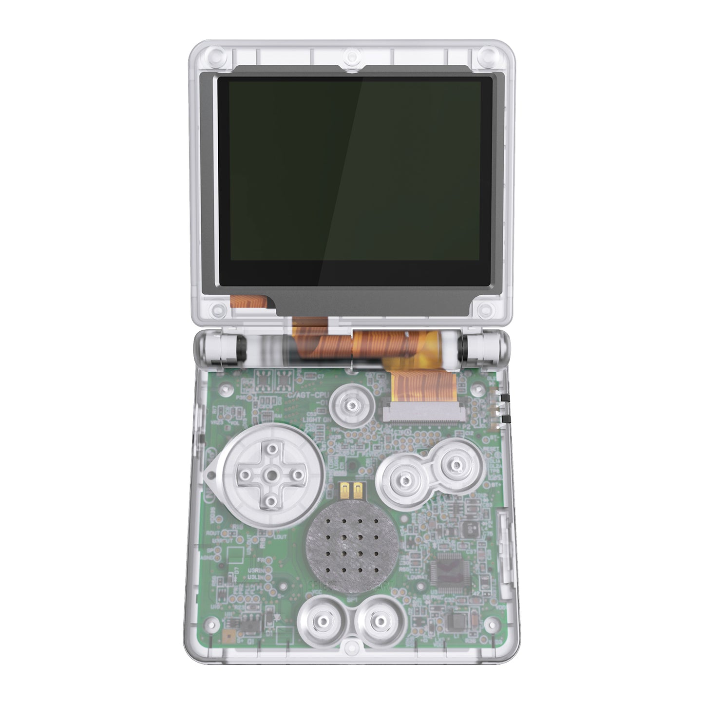 eXtremeRate Retail IPS Ready Upgraded eXtremeRate Clear Custom Replacement Housing Shell for Gameboy Advance SP GBA SP – Compatible with Both IPS & Standard LCD – Console & Screen NOT Included - ASPM5001