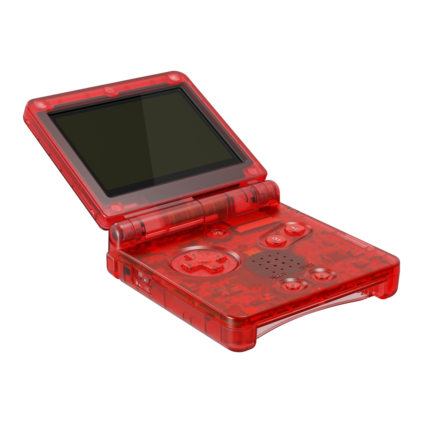 eXtremeRate Retail IPS Ready Upgraded eXtremeRate Clear Red Custom Replacement Housing Shell for Gameboy Advance SP GBA SP – Compatible with Both IPS & Standard LCD – Console & Screen NOT Included - ASPM5002