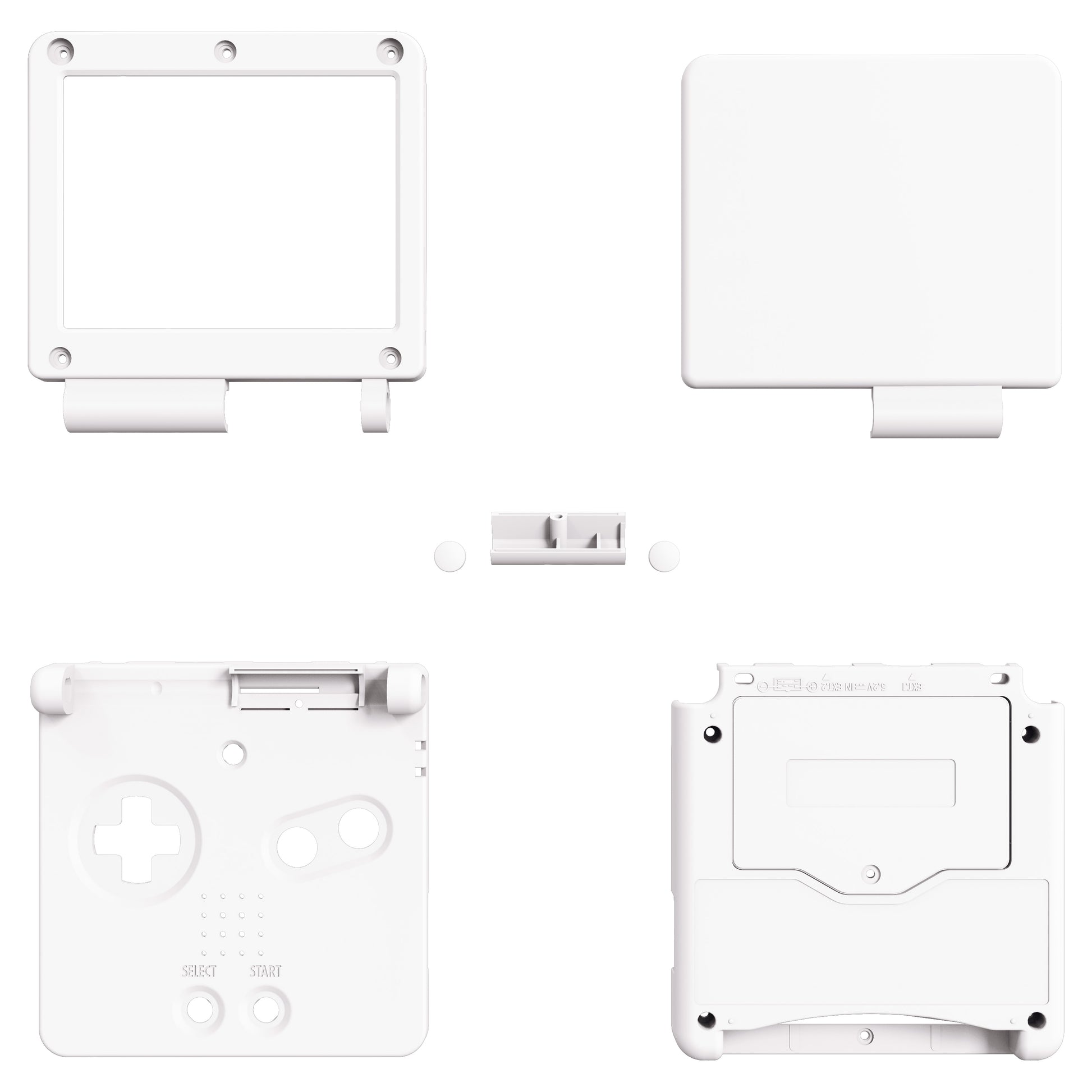 eXtremeRate Retail IPS Ready Upgraded White Soft Touch Custom Replacement Housing Shell for Gameboy Advance SP GBA SP – Compatible with Both IPS & Standard LCD – Console & Screen NOT Included - ASPP3002