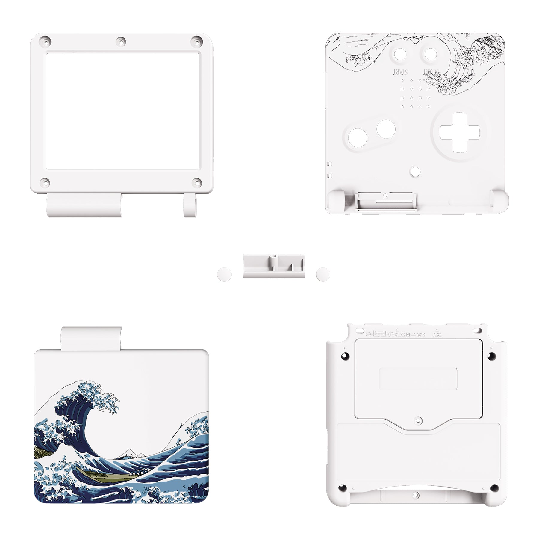 eXtremeRate Retail IPS Ready Upgraded The Great Wave Soft Touch Custom Replacement Housing Shell for Gameboy Advance SP GBA SP – Compatible with Both IPS & Standard LCD – Console & Screen NOT Included - ASPT1001