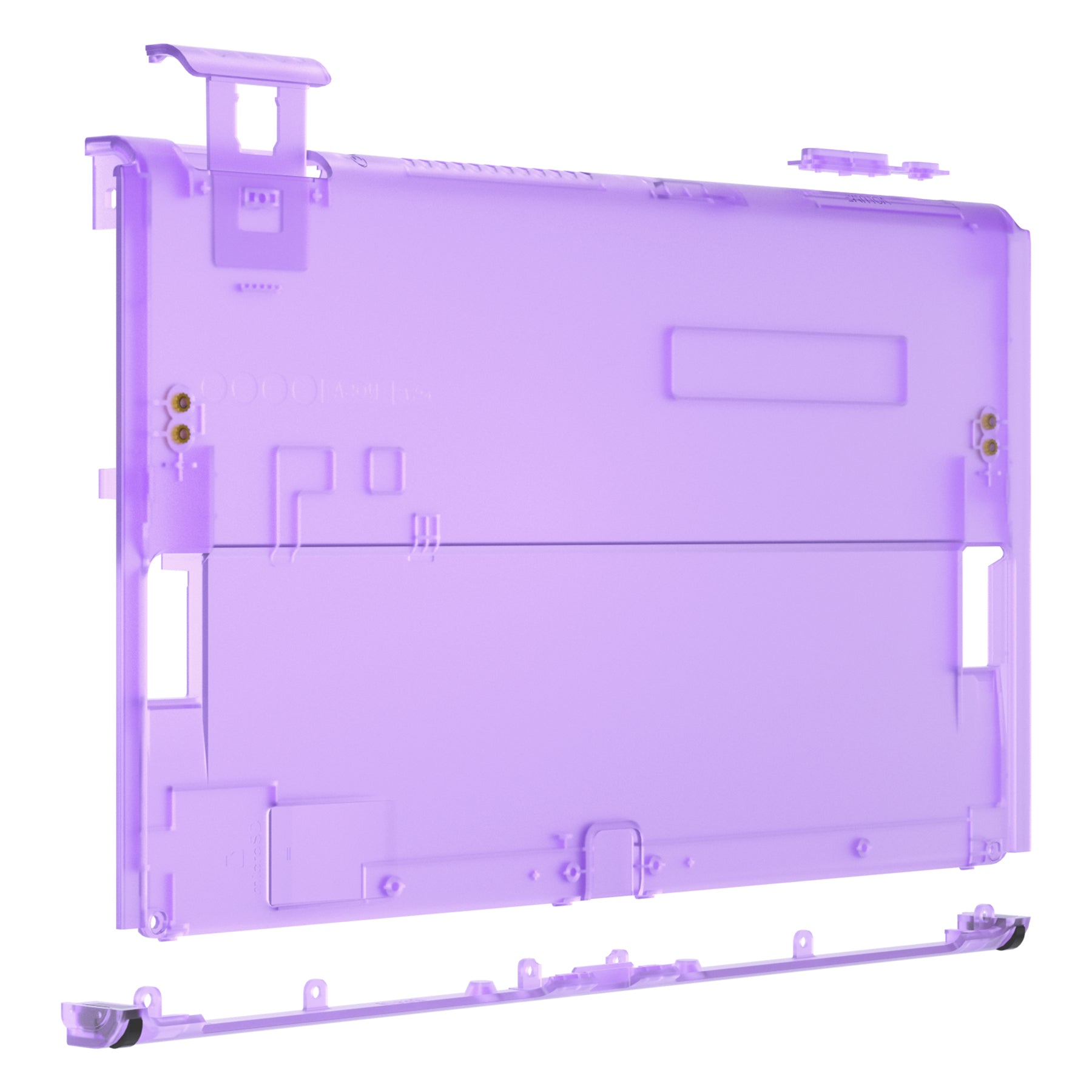 eXtremeRate Retail Clear Atomic Purple Console Back Plate DIY Replacement Housing Shell Case for Nintendo Switch OLED Console – JoyCon Shell & Kickstand NOT Included - BNSOM5002