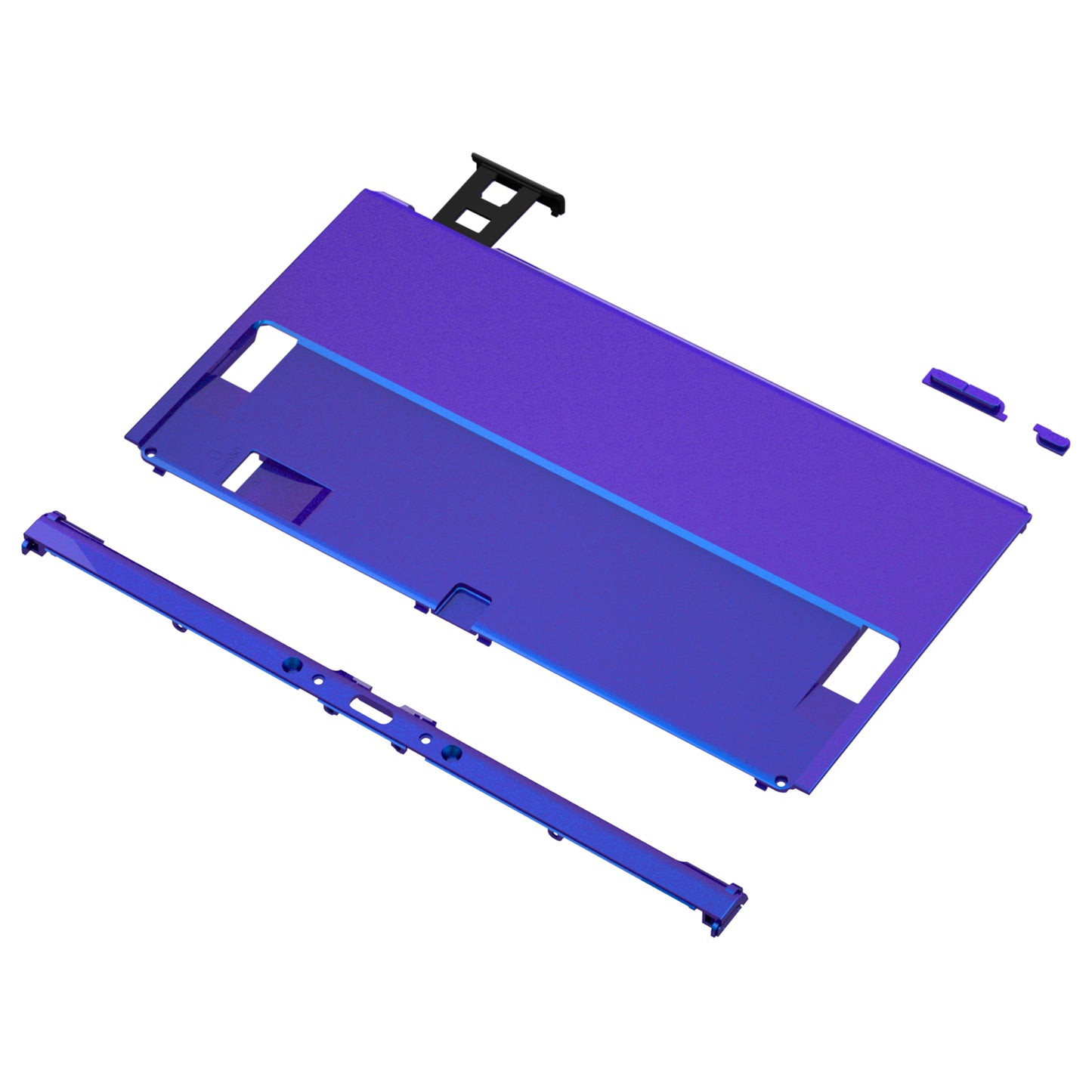 eXtremeRate Retail Chameleon Purple Blue Soft Touch Console Back Plate DIY Replacement Housing Shell Case for Nintendo Switch OLED Console – JoyCon Shell & Kickstand NOT Included - BNSOP3001