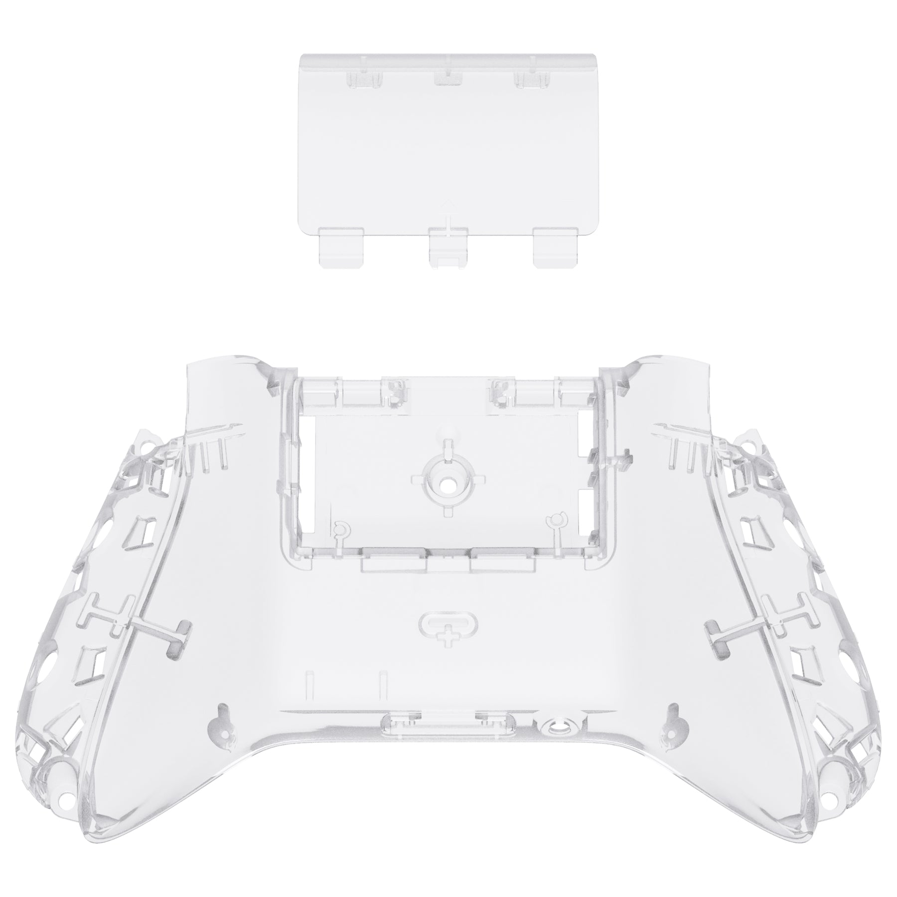 eXtremeRate Retail Clear Custom Bottom Shell with Battery Cover for Xbox Series S/X Controller, DIY Replacement Backplate Cover for Xbox Core Controller Model 1914 - Controller & Side Rails NOT Included - BX3M501