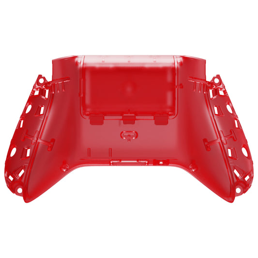 eXtremeRate Retail Clear Red Custom Bottom Shell with Battery Cover for Xbox Series S/X Controller, DIY Replacement Backplate Cover for Xbox Core Controller Model 1914 - Controller & Side Rails NOT Included - BX3M502