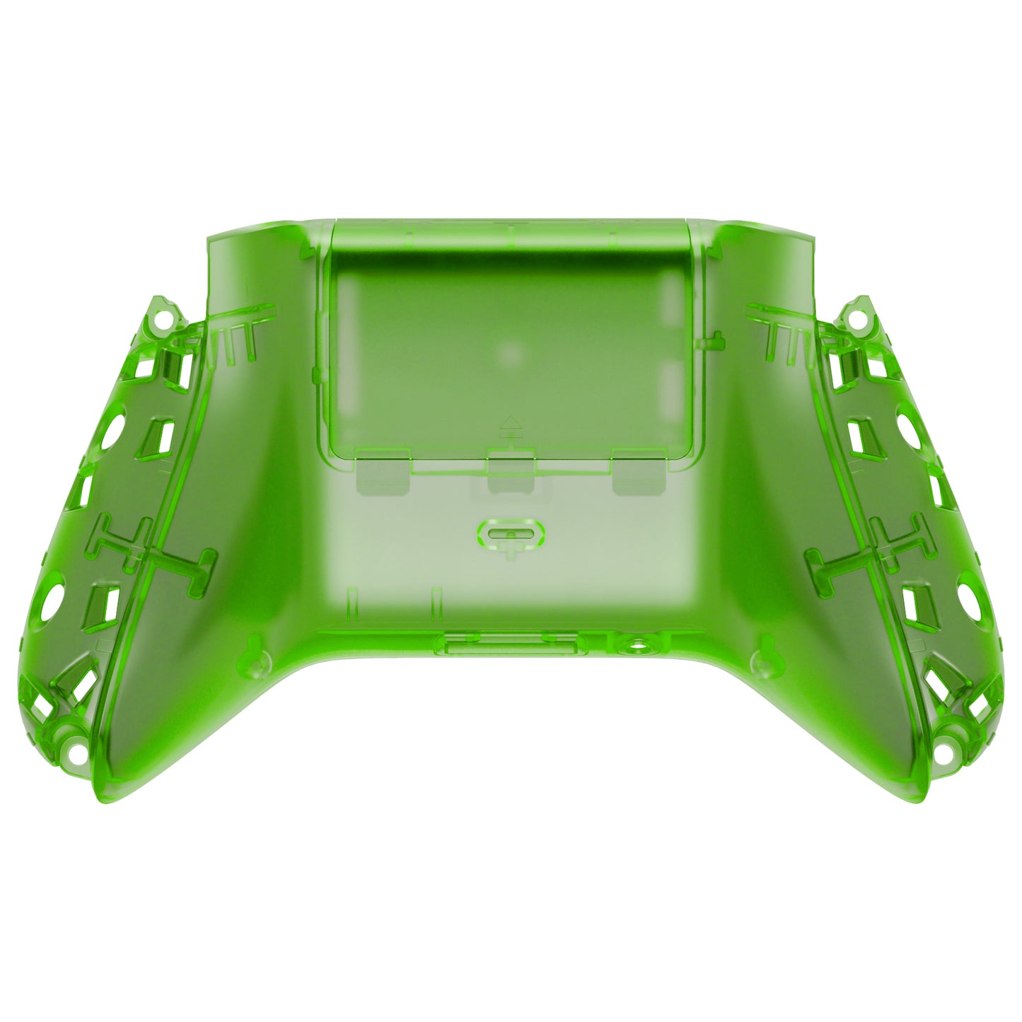 eXtremeRate Retail Clear Green Custom Bottom Shell with Battery Cover for Xbox Series S/X Controller, DIY Replacement Backplate Cover for Xbox Core Controller Model 1914 - Controller & Side Rails NOT Included - BX3M503