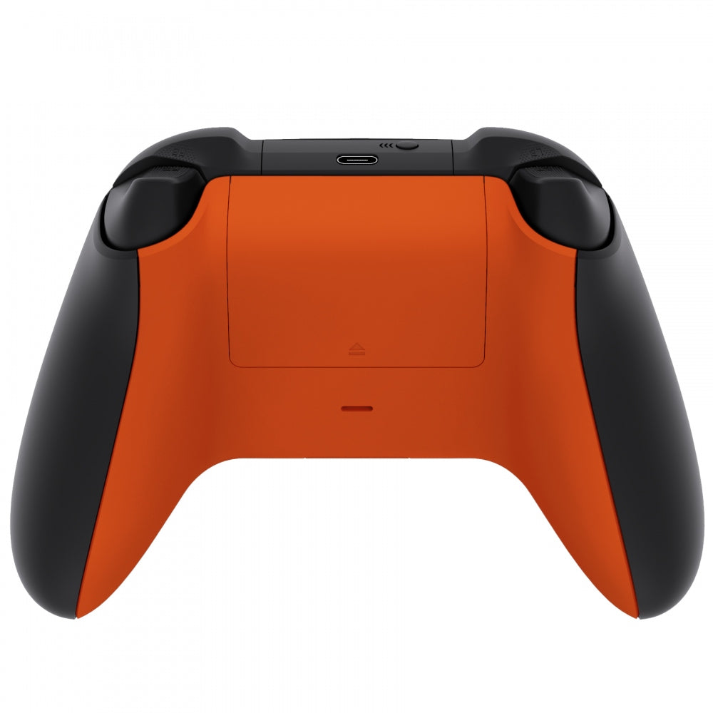eXtremeRate Retail Orange Soft Touch Replacement Back Shell w/ Battery Cover for Xbox Series S/X Controller - Controller & Side Rails NOT Included - BX3P304