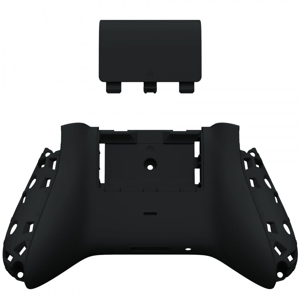 eXtremeRate Retail Black Soft Touch Replacement Back Shell w/ Battery Cover for Xbox Series S/X Controller - Controller & Side Rails NOT Included - BX3P309