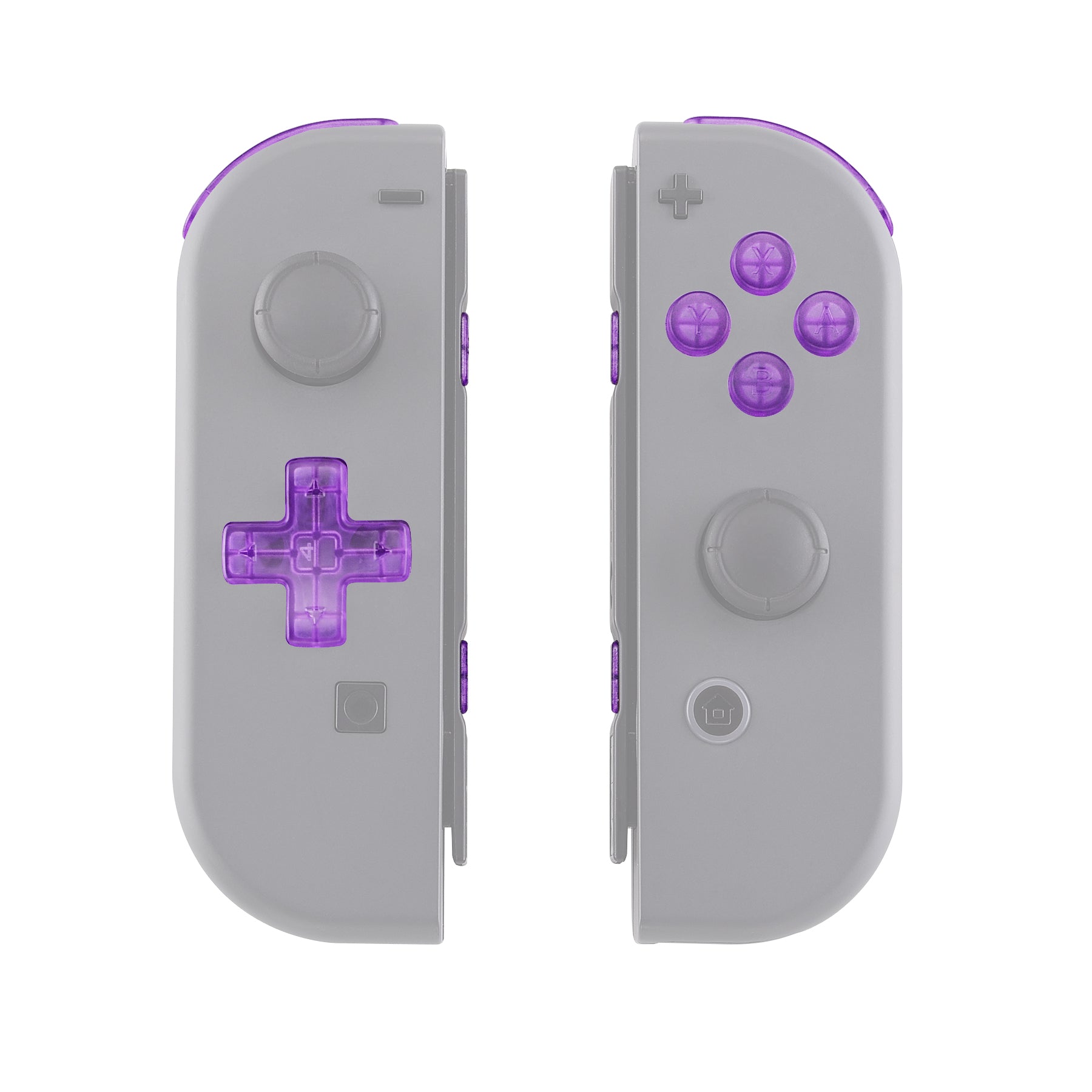 eXtremeRate Retail Clear Atomic Purple D-pad ABXY Keys SR SL L R ZR ZL Trigger Buttons Springs, Replacement Full Set Buttons Fix Kits for NS Switch Joycon & OLED JoyCon (D-pad ONLY Fits for eXtremeRate Joycon D-pad Shell) - BZM505