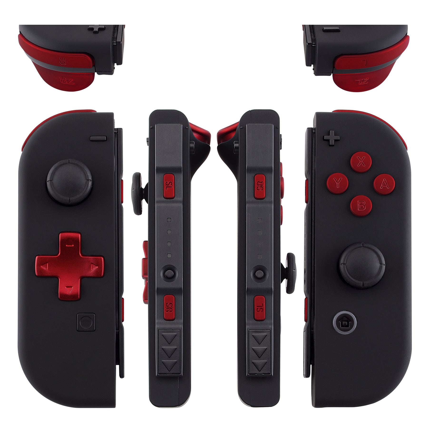 eXtremeRate Dpad Version Replacement Full Set Buttons for Joycon of Switch  (D-pad ONLY Fits for eXtremeRate D-pad Shell for Joycon) - Scarlet Red