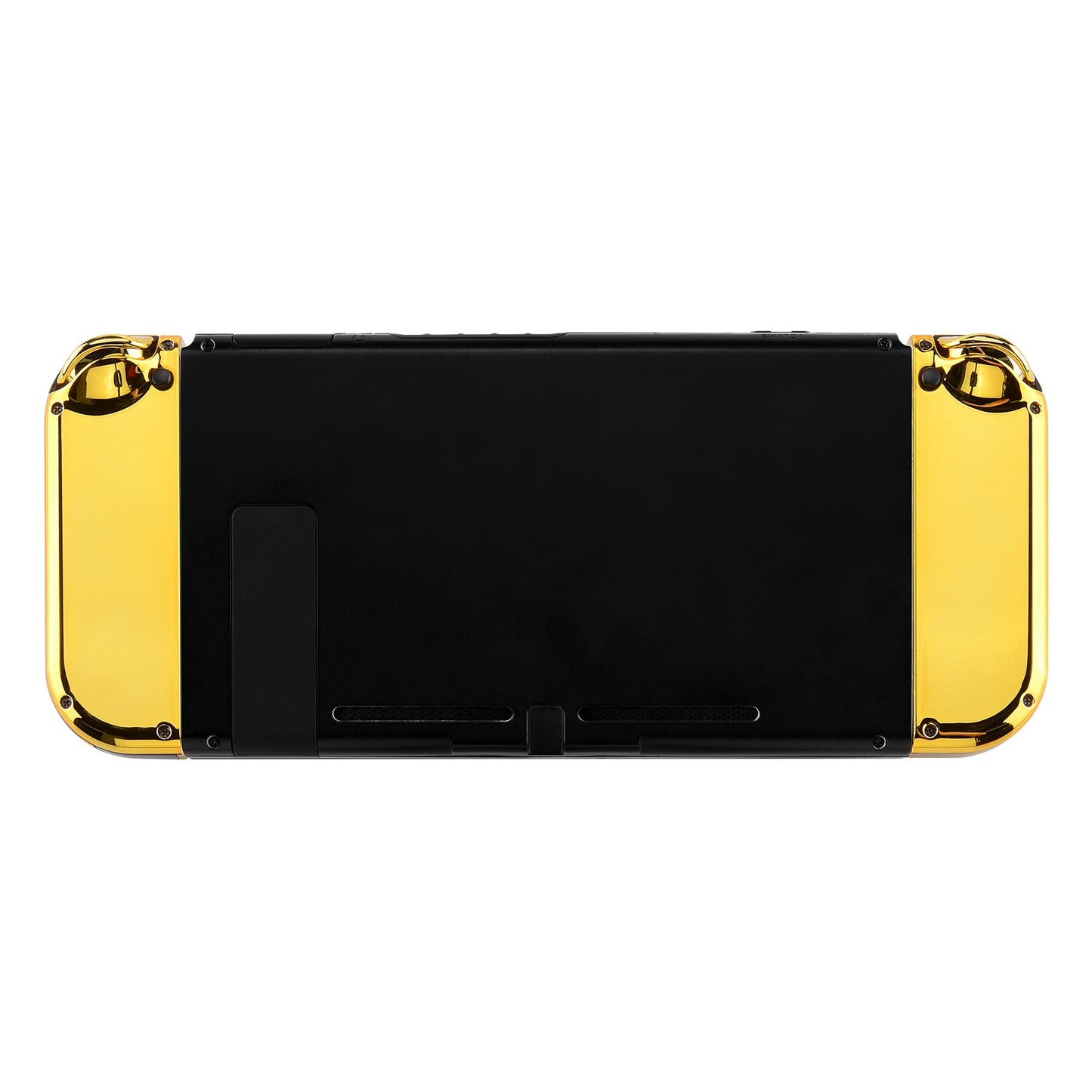 eXtremeRate Retail Chrome Gold Handheld Controller Housing With Full Set Buttons DIY Replacement Shell Case for NS Switch JoyCon & OLED JoyCon - Console Shell NOT Included - CD401