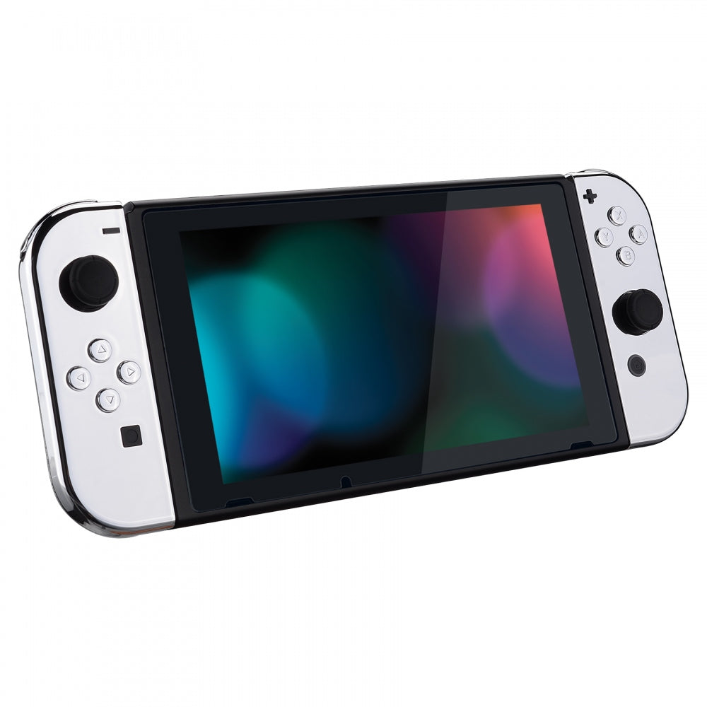 eXtremeRate Retail Chrome Silver Handheld Controller Housing With Full Set Buttons DIY Replacement Shell Case for NS Switch JoyCon & OLED JoyCon - Console Shell NOT Included - CD402