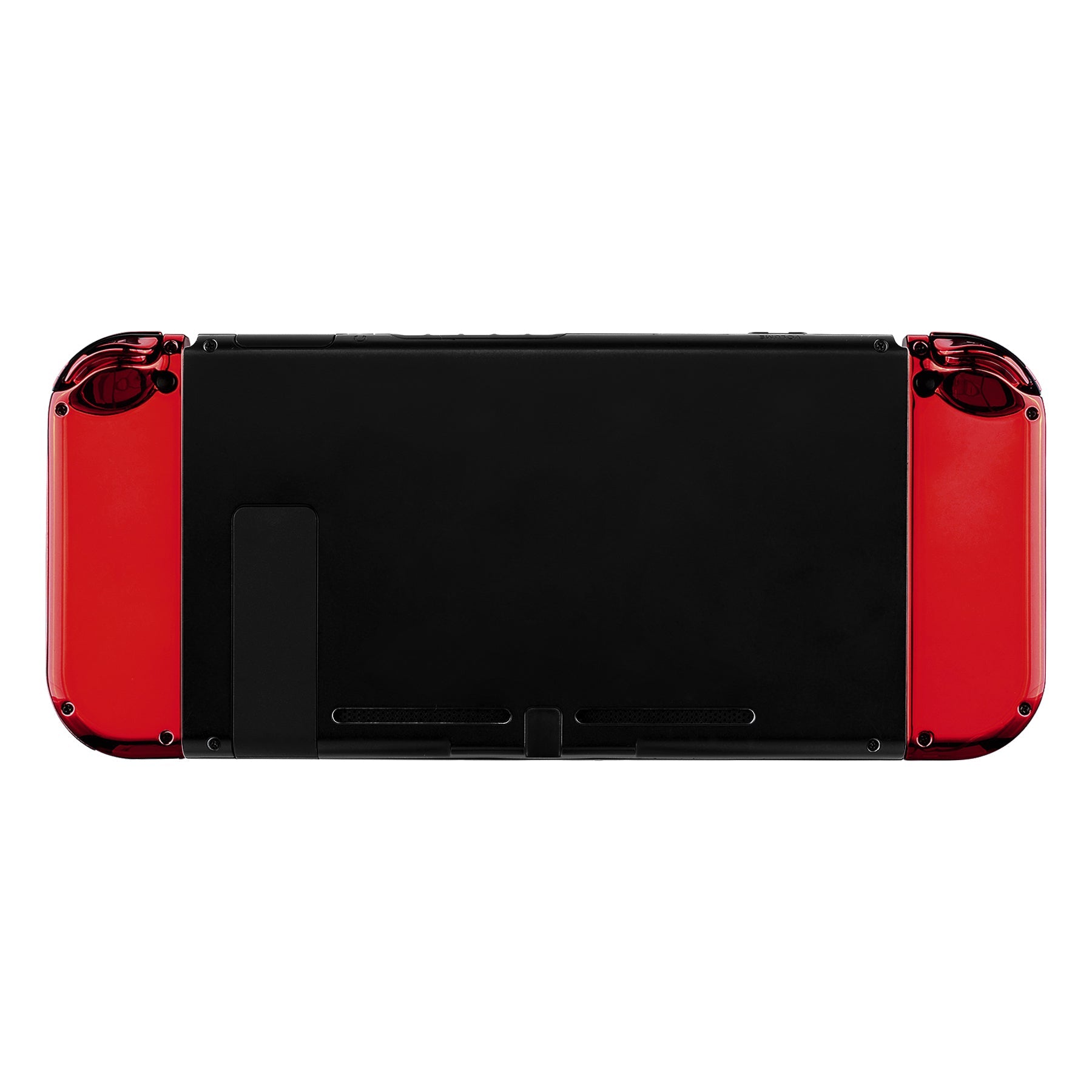 eXtremeRate Retail Chrome Red Handheld Controller Housing With Full Set Buttons DIY Replacement Shell Case for NS Switch JoyCon & OLED JoyCon - Console Shell NOT Included - CD403