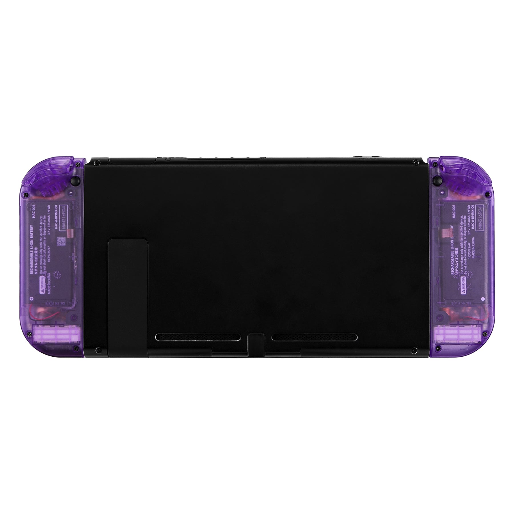 eXtremeRate Replacement Full Set Shell Case with Buttons for Joycon of NS  Switch - Clear Atomic Purple