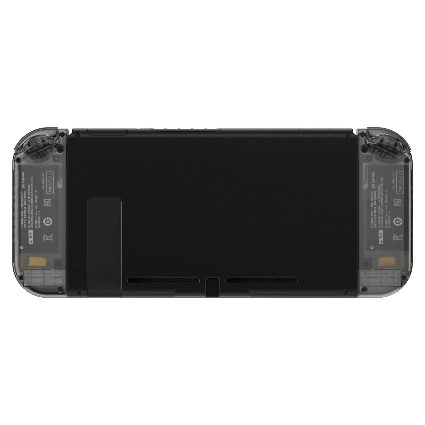 eXtremeRate Retail Clear Black Joycon Handheld Controller Housing with Full Set Buttons, DIY Replacement Shell Case for NS Switch JoyCon & OLED JoyCon - Joycon and Console NOT Included - CM510