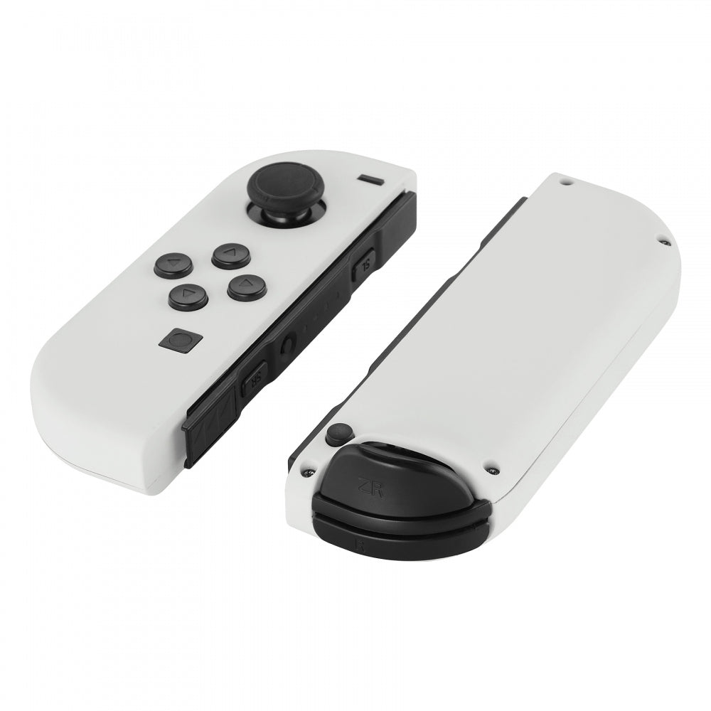 eXtremeRate Retail Soft Touch Grip White Handheld Controller Housing With Full Set Buttons DIY Replacement Shell Case for NS Switch JoyCon & OLED JoyCon - Console Shell NOT Included - CP303