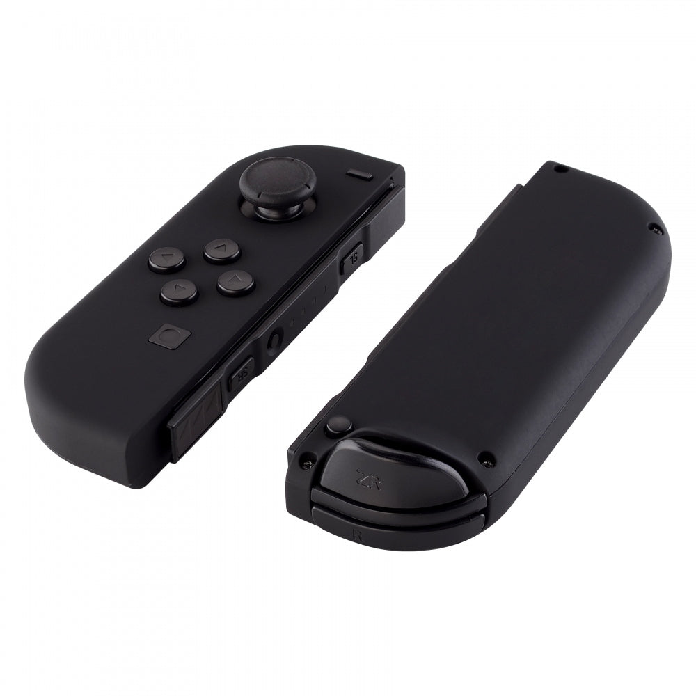 eXtremeRate Retail Soft Touch Grip Black Handheld Controller Housing With Full Set Buttons DIY Replacement Shell Case for NS Switch JoyCon & OLED JoyCon - Console Shell NOT Included - CP310