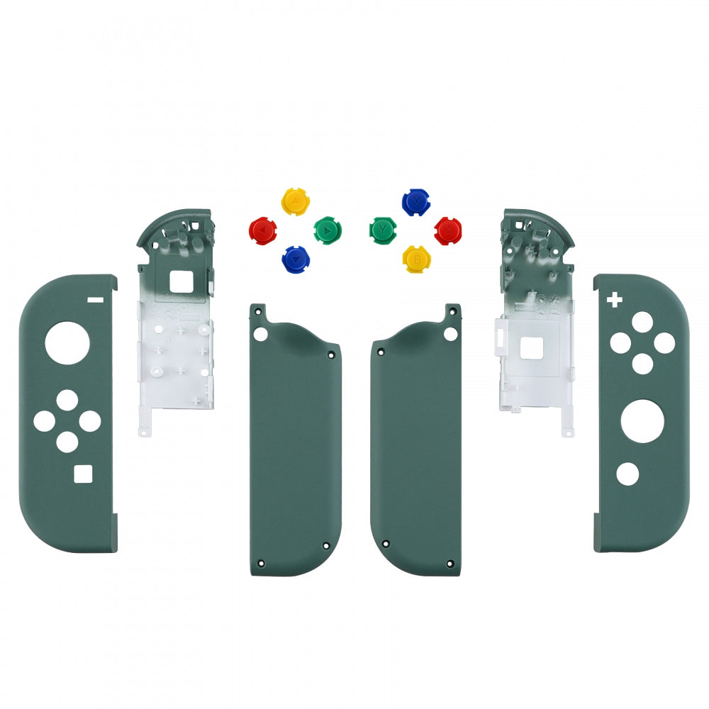 eXtremeRate Retail Soft Touch Grip Pine Green Joycon Handheld Controller Housing with ABXY Direction Buttons, DIY Replacement Shell Case for NS Switch JoyCon & OLED JoyCon - Console Shell NOT Included - CP318