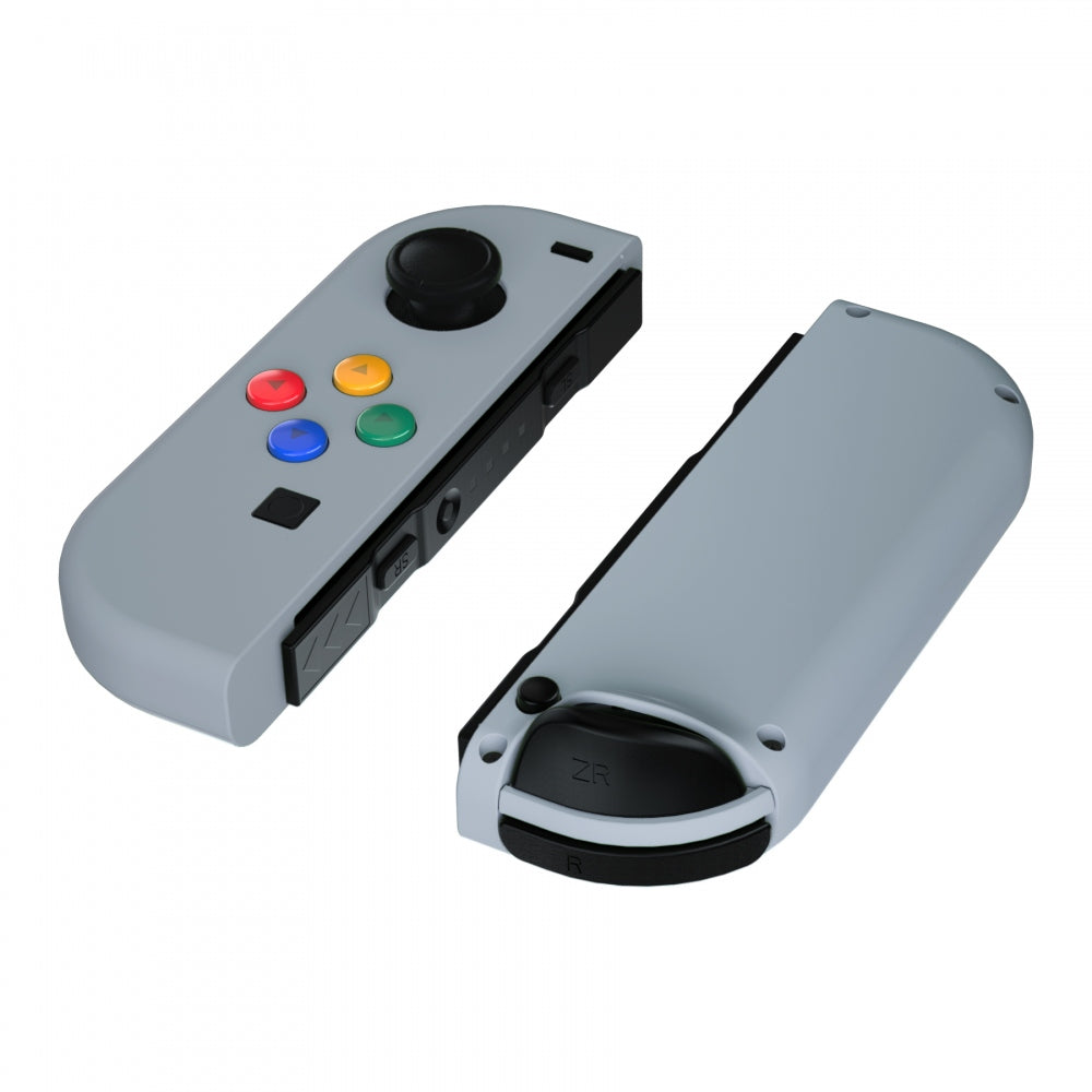 eXtremeRate Retail Soft Touch Grip New Hope Gray Joycon Handheld Controller Housing with ABXY Direction Buttons, DIY Replacement Shell Case for NS Switch JoyCon & OLED JoyCon - Console Shell NOT Included - CP326