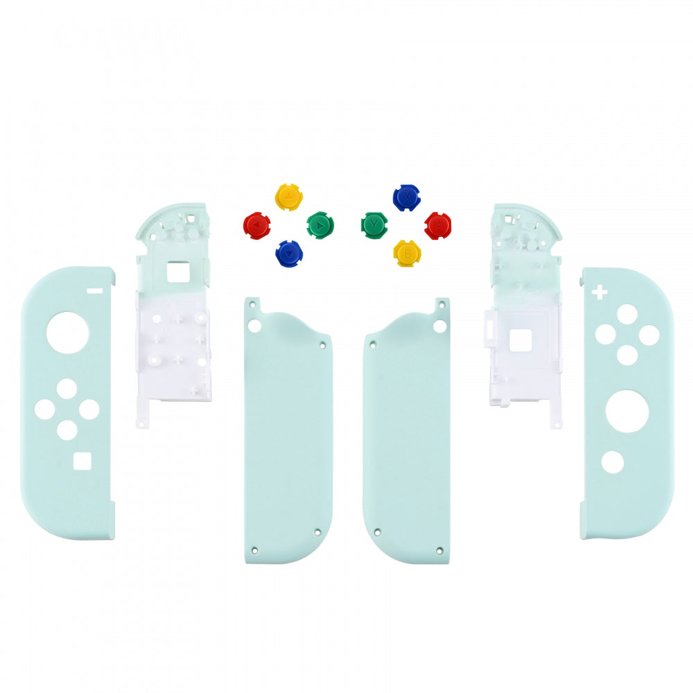 eXtremeRate Retail Soft Touch Grip Light Cyan Joycon Handheld Controller Housing with Coloful Buttons, DIY Replacement Shell Case for NS Switch JoyCon & OLED JoyCon - Joycon and Console NOT Included - CP331