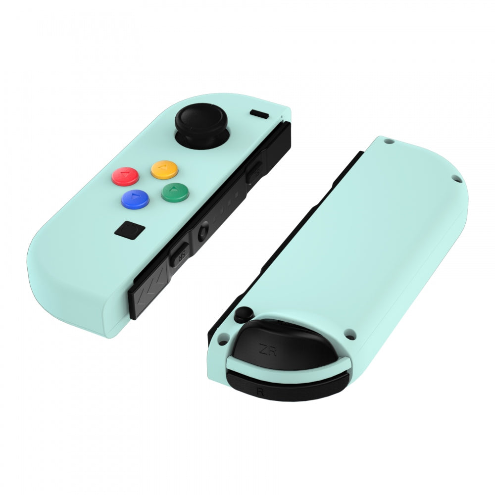 eXtremeRate Retail Soft Touch Grip Light Cyan Joycon Handheld Controller Housing with Coloful Buttons, DIY Replacement Shell Case for NS Switch JoyCon & OLED JoyCon - Joycon and Console NOT Included - CP331