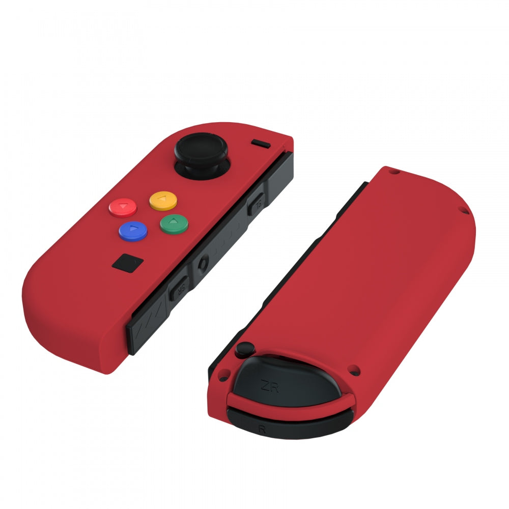 eXtremeRate Retail Soft Touch Grip Passion Red Joycon Handheld Controller Housing with Coloful Buttons, DIY Replacement Shell Case for NS Switch JoyCon & OLED JoyCon - Joycon and Console NOT Included - CP334