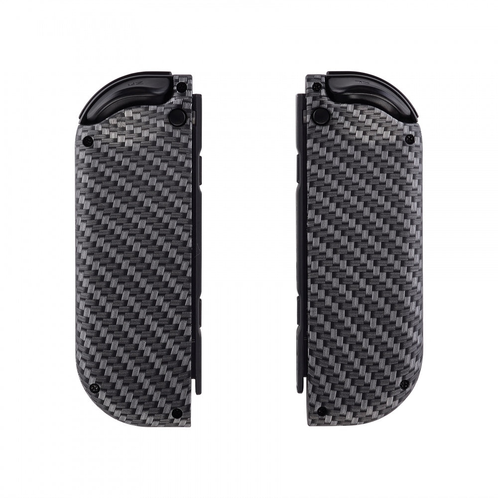 eXtremeRate Soft Touch Black Silver Carbon Fiber for Joycon