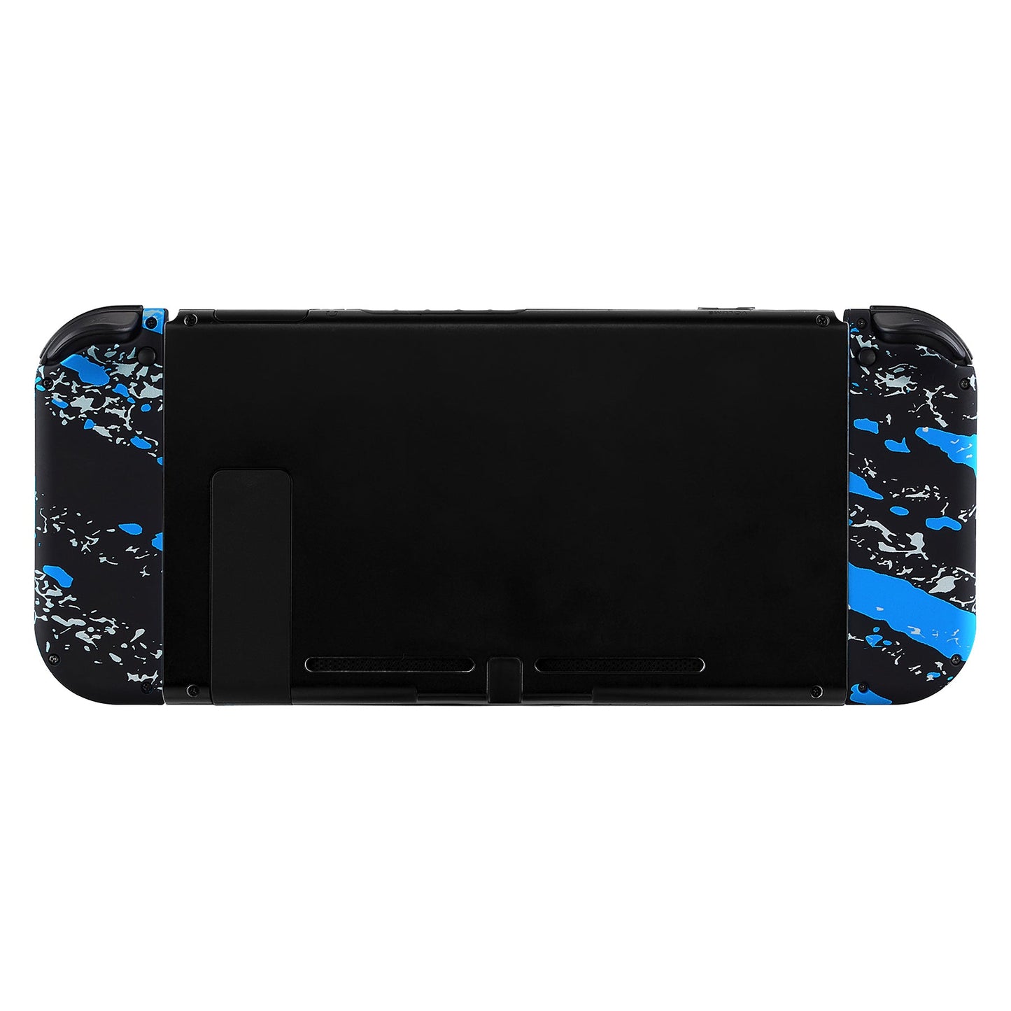 eXtremeRate Retail Soft Touch Grip Blue Coating Splash Patterned Joycon Handheld Controller Housing with Full Set Buttons, DIY Replacement Shell Case for NS Switch JoyCon & OLED JoyCon - Console Shell NOT Included - CS205