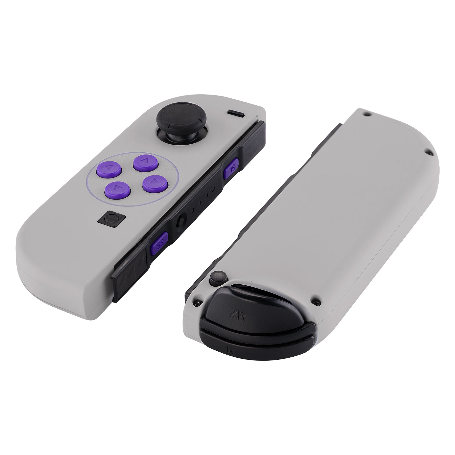 eXtremeRate Retail Soft Touch Grip Classics SNES Style Joycon Handheld Controller Housing with Full Set Buttons, DIY Replacement Shell Case for NS Switch JoyCon & OLED JoyCon - Console Shell NOT Included - CT105