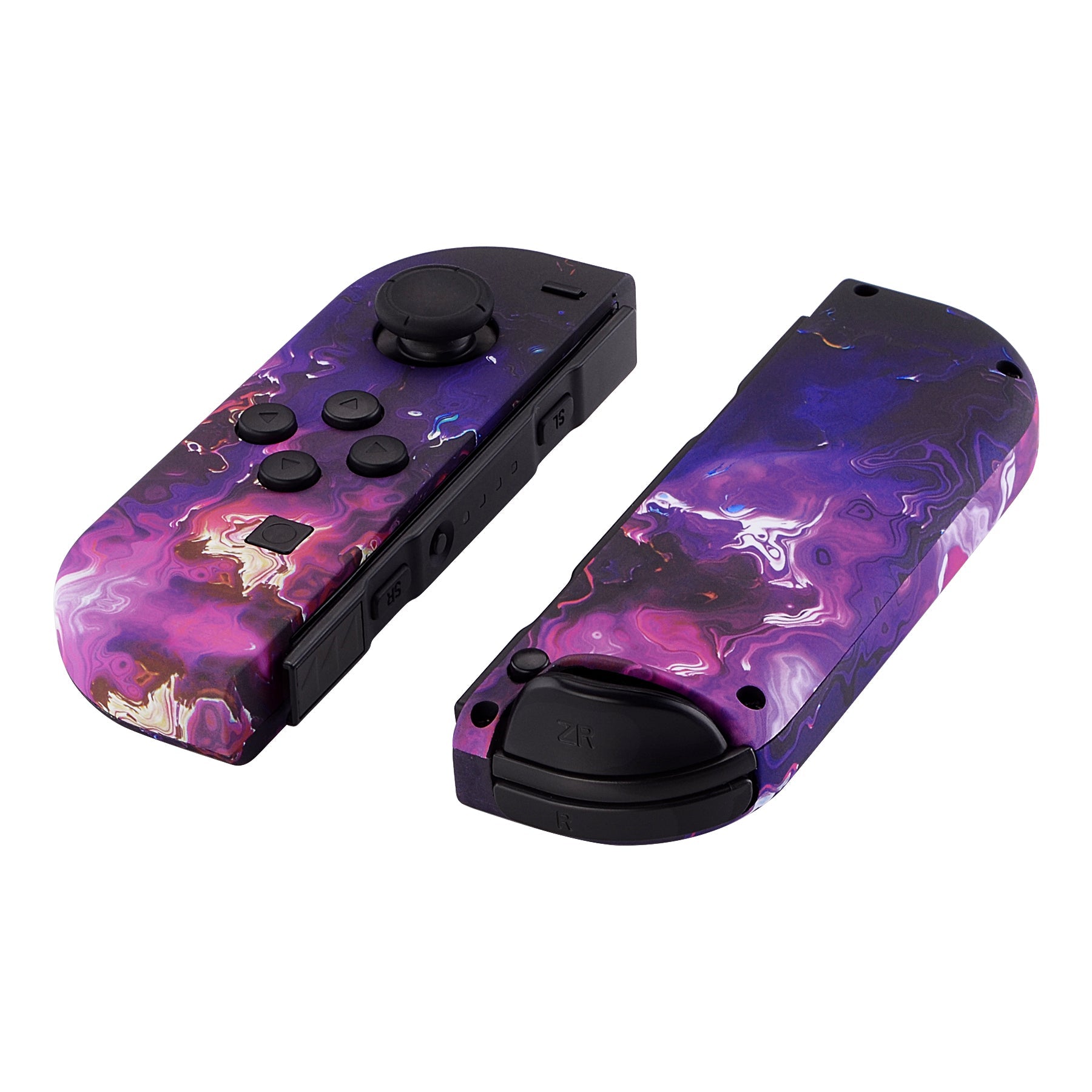 eXtremeRate Retail Soft Touch Grip Surreal Lava Joycon Handheld Controller Housing with Full Set Buttons, DIY Replacement Shell Case for NS Switch JoyCon & OLED JoyCon - Console Shell NOT Included - CT107