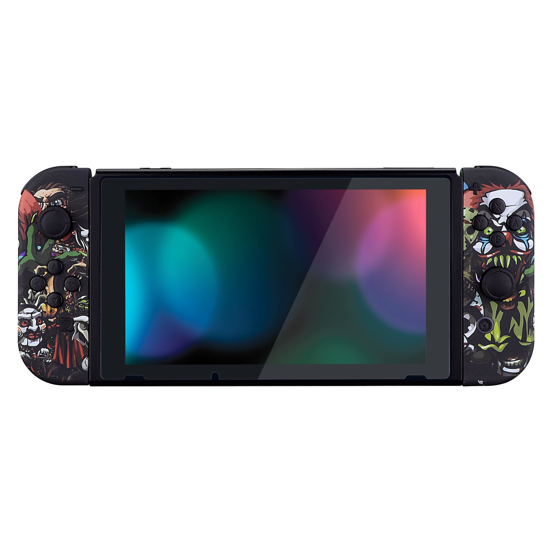 eXtremeRate Retail Soft Touch Grip Scary Party Joycon Handheld Controller Housing with Full Set Buttons, DIY Replacement Shell Case for NS Switch JoyCon & OLED JoyCon - Console Shell NOT Included - CT108
