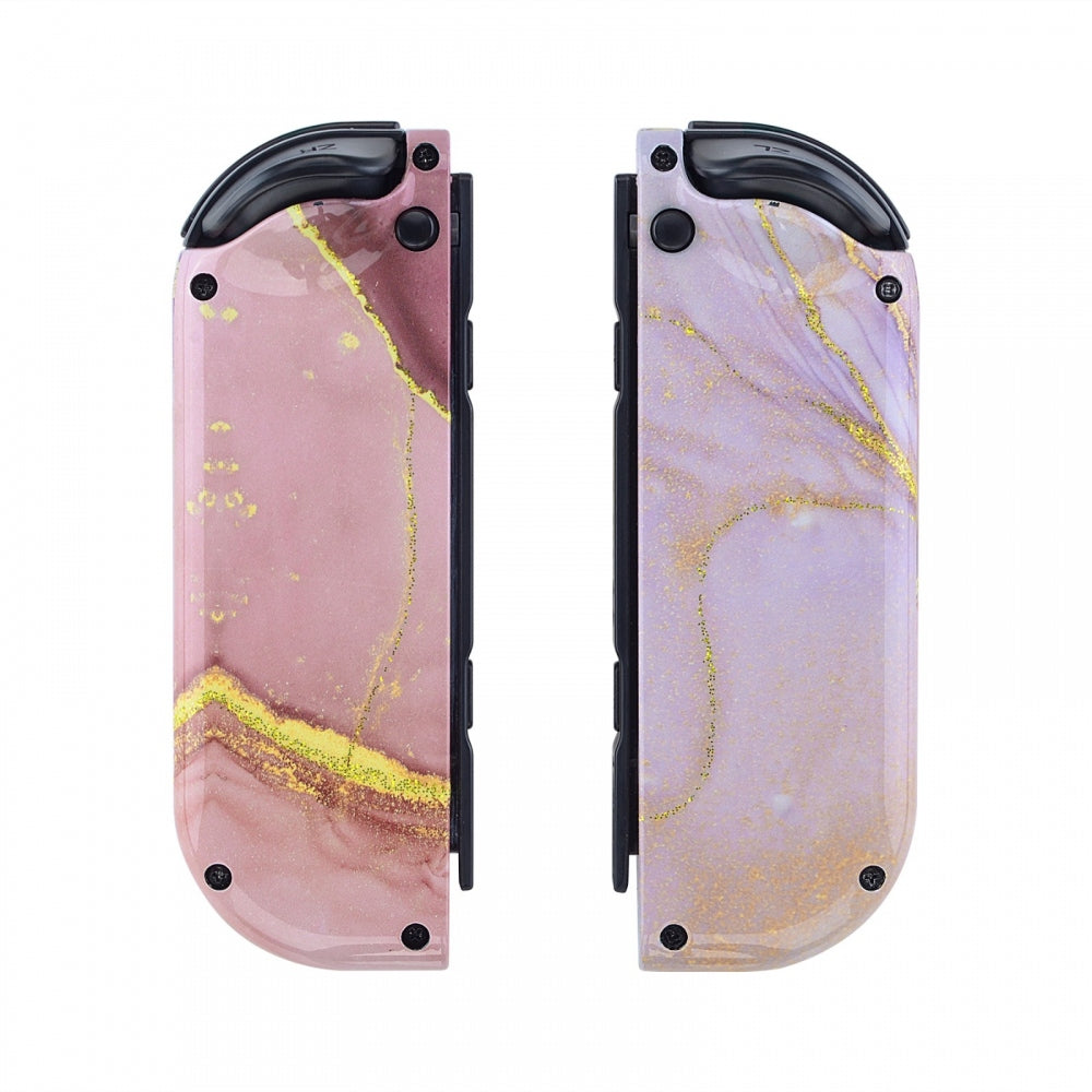 eXtremeRate Cosmic Pink Gold Marble Effect for Joycon Handheld