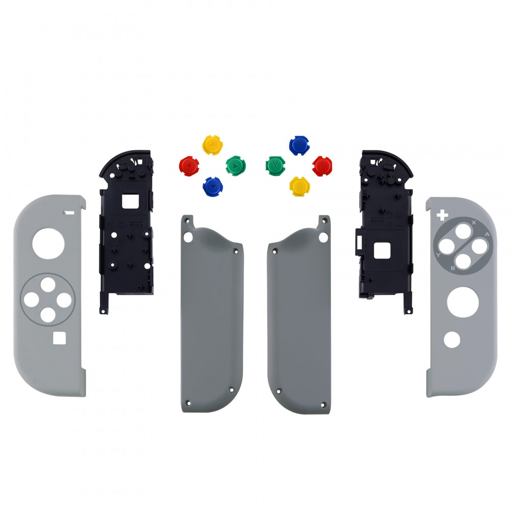 eXtremeRate Retail Soft Touch Grip SFC SNES Classic EU Style Joycon Handheld Controller Housing with Coloful Buttons, DIY Replacement Shell Case for NS Switch JoyCon & OLED JoyCon - Joycon and Console NOT Included - CT118