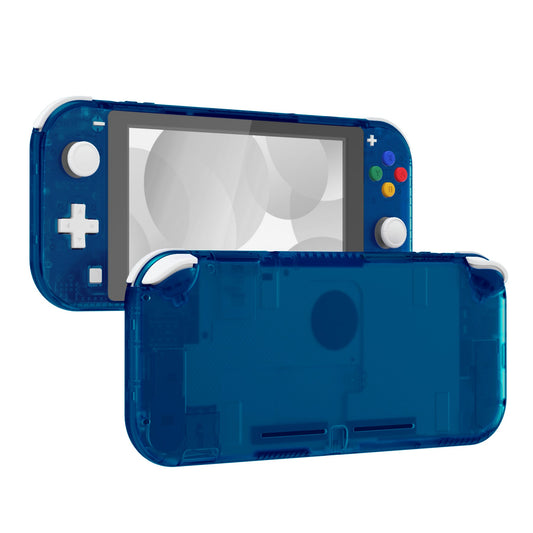 eXtremeRate Retail Transparent Clear Blue DIY Replacement Shell for NS Switch Lite, NSL Handheld Controller Housing with Screen Protector, Custom Case Cover for NS Switch Lite - DLM504