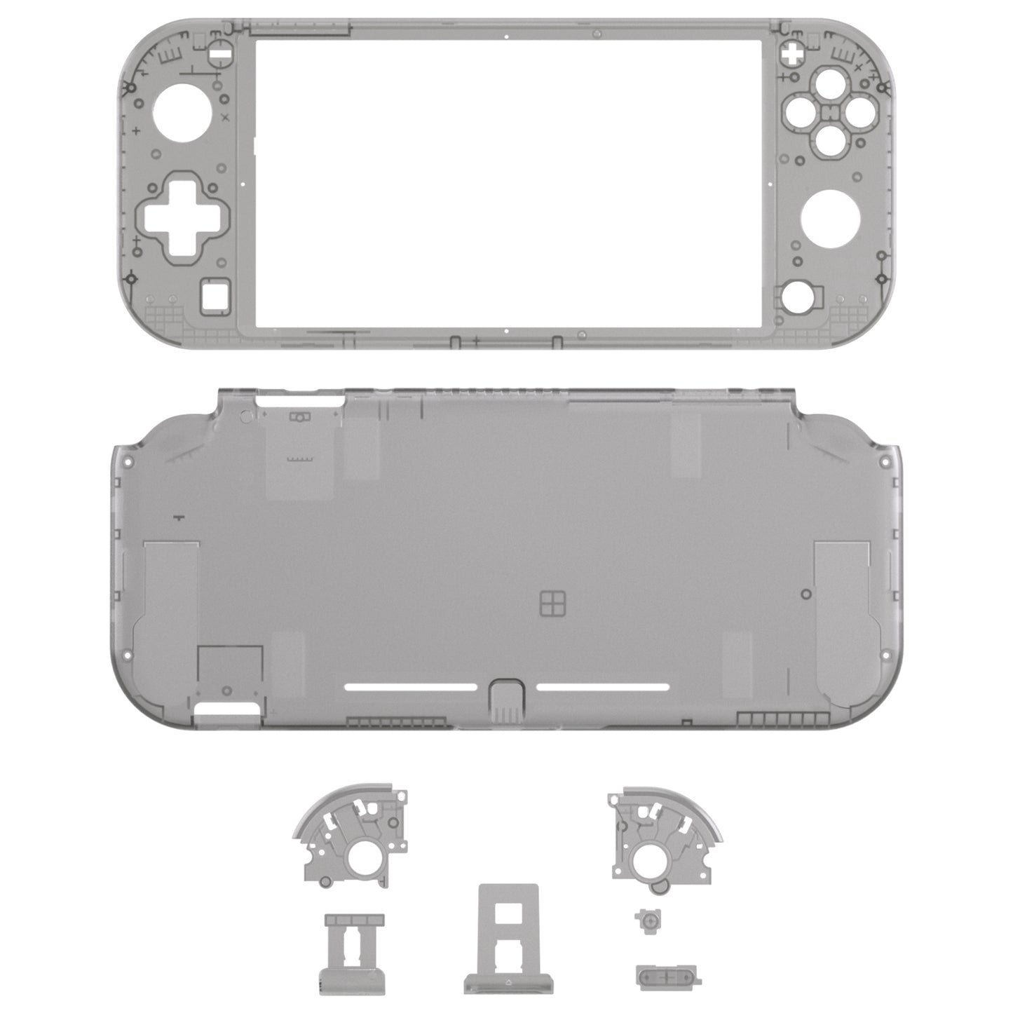 eXtremeRate Retail Clear Black DIY Replacement Shell for NS Switch Lite, NSL Handheld Controller Housing w/ Screen Protector, Custom Case Cover for NS Switch Lite - DLM509