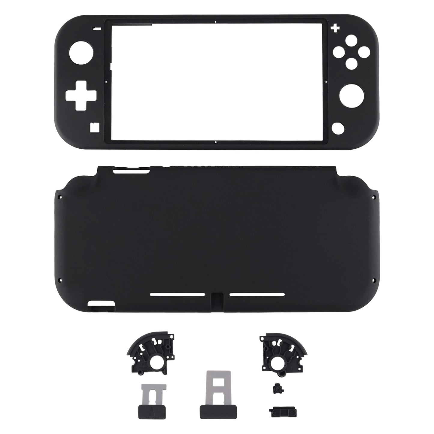 eXtremeRate Retail Soft Touch Black DIY Replacement Shell for Nintendo Switch Lite, NSL Handheld Controller Housing with Screen Protector, Custom Case Cover for Nintendo Switch Lite - DLP309