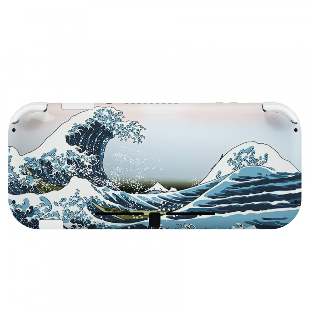 eXtremeRate Retail Soft Touch The Great Wave DIY Replacement Shell for Nintendo Switch Lite, NSL Handheld Controller Housing with Screen Protector, Custom Case Cover for Nintendo Switch Lite - DLT106