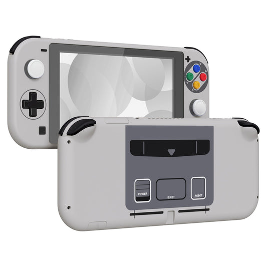 eXtremeRate Retail SFC SNES Classic EU Style DIY Replacement Shell for NS Switch Lite, NSL Handheld Controller Housing with Screen Protector, Custom Case Cover for NS Switch Lite - DLT135