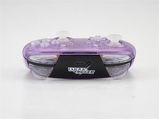 eXtremeRate Retail CLICKY TRIGGER Clear Puplur Custom Game Elite Controller for NS Pro - DSC066R