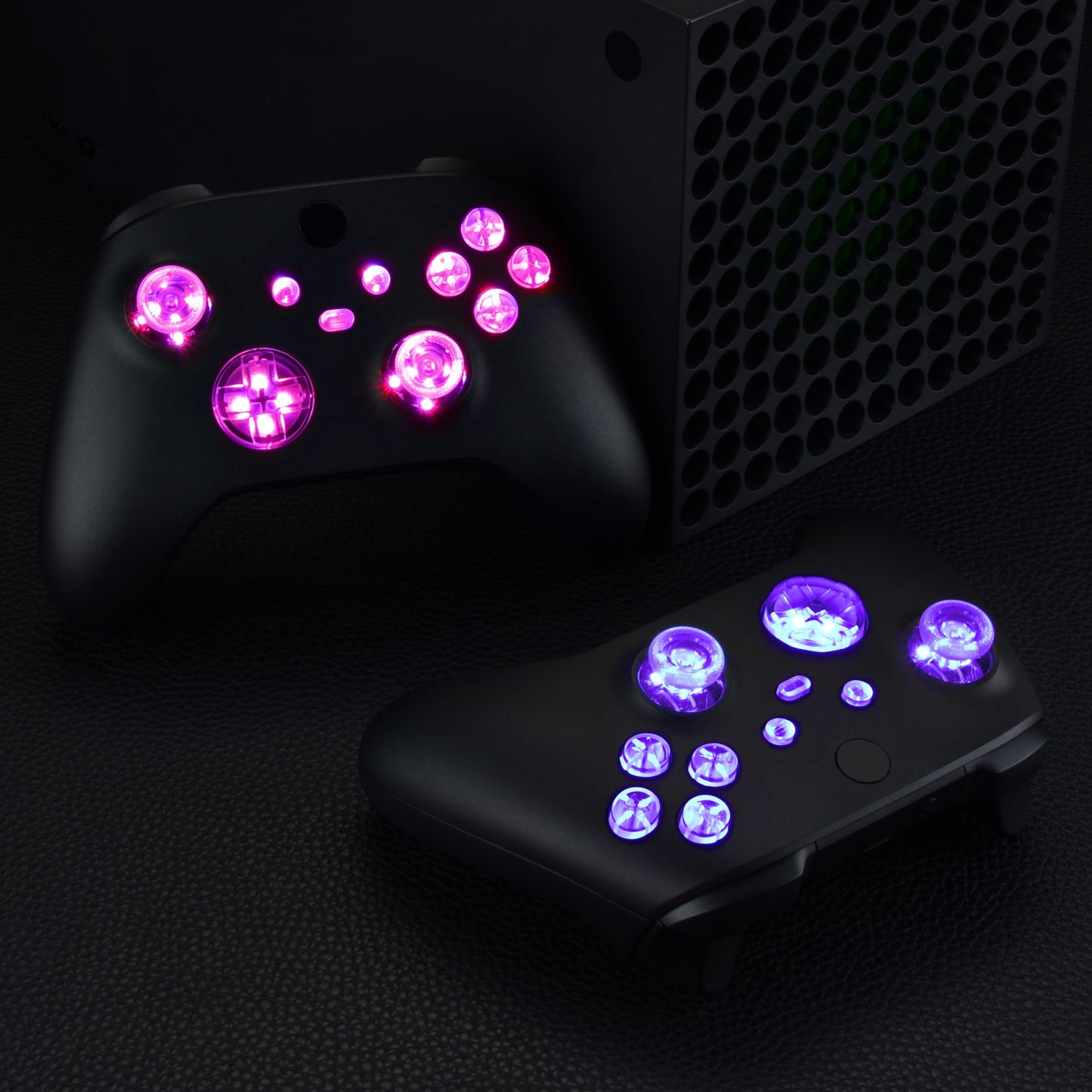 eXtremeRate Retail Multi-Colors Luminated D-pad Thumbsticks Start Back Sync ABXY Buttons for Xbox Series X/S Controller, 7 Colors 9 Modes DTF LED Kit for Xbox Series X/S Controller - Controller NOT Included - X3LED02