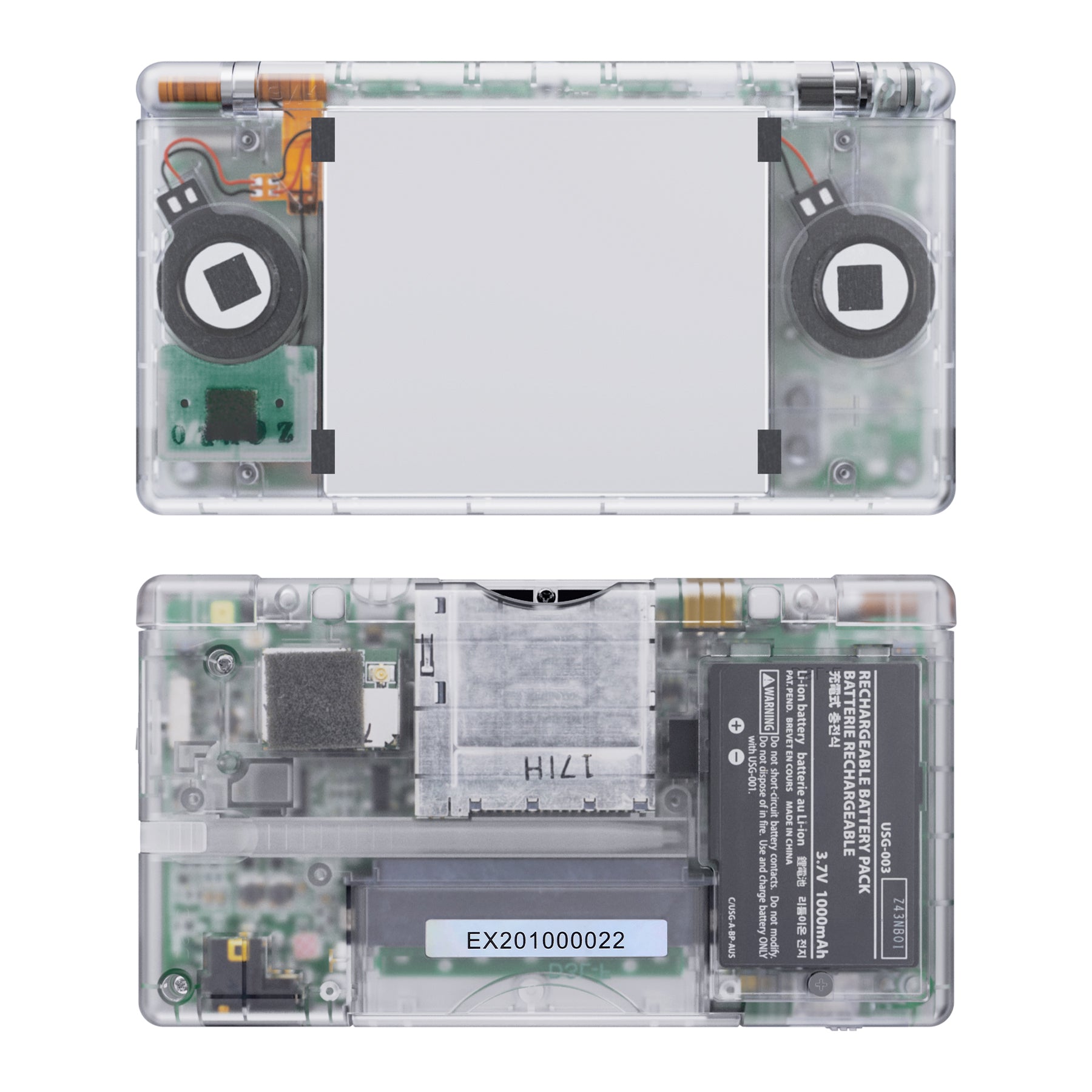eXtremeRate Replacement Full Housing Shell & Buttons with Screen Lens for  Nintendo DS Lite NDSL - Transparent Clear