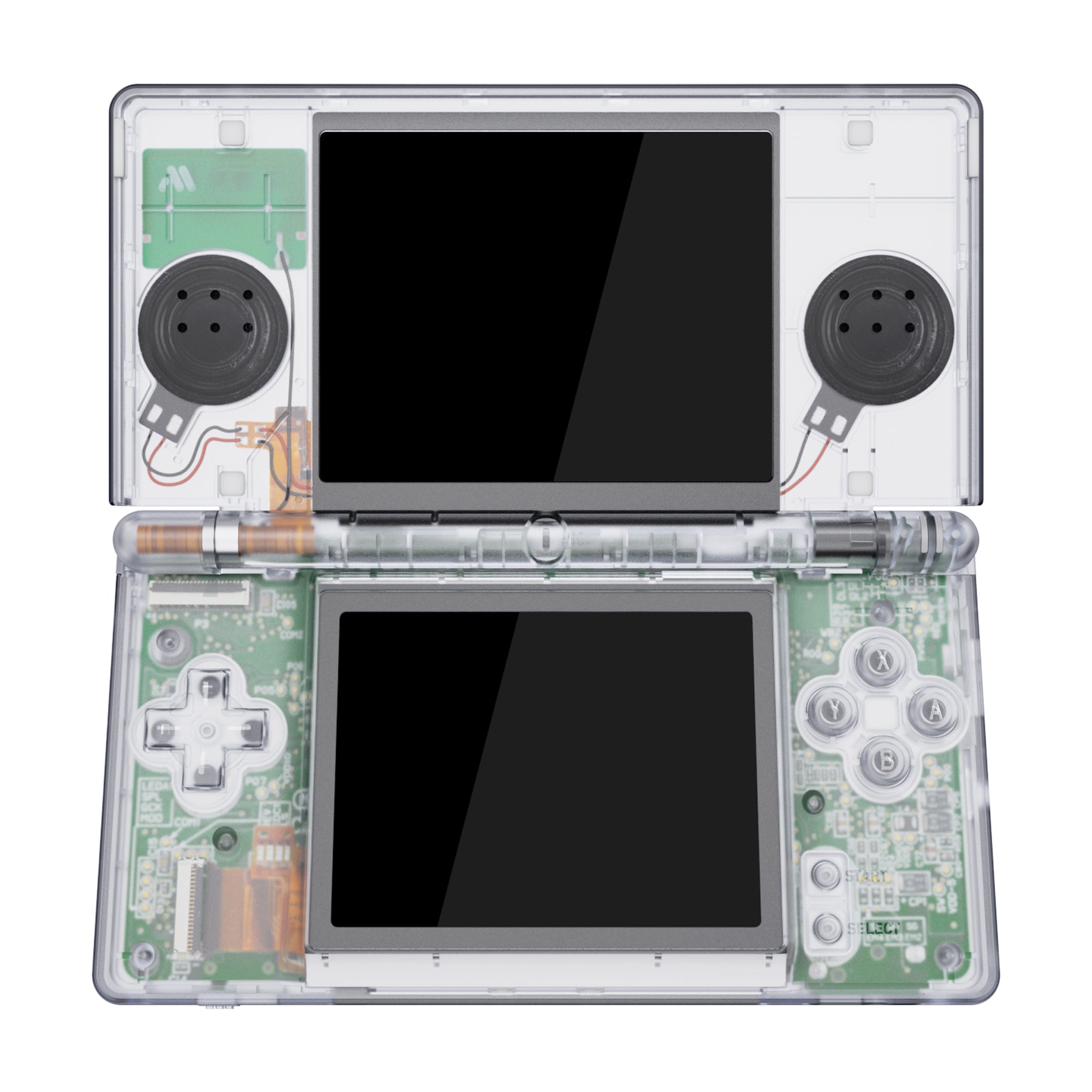 eXtremeRate Retail Clear Replacement Full Housing Shell for Nintendo DS Lite, Custom Handheld Console Case Cover with Buttons, Screen Lens for Nintendo DS Lite NDSL - Console NOT Included - DSLM5001
