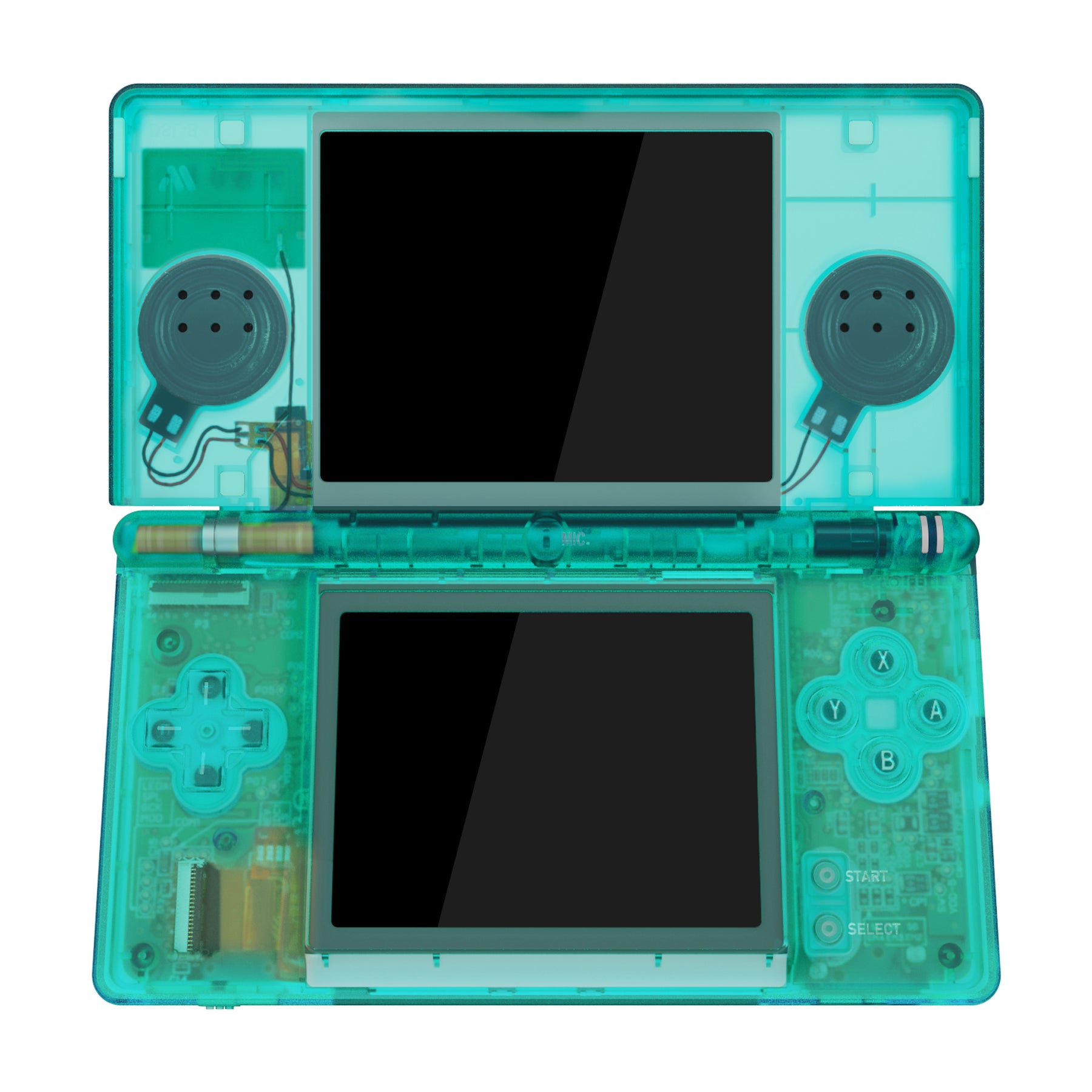 Nintendo DS Lite用エメラルドグリーン交換用フルハウジングシェル、ボタン付きカスタムハンドヘルドコンソールケースカバー、Nintendo  DS Lite NDSL用スクリーンレンズ - コンソールは含まれません - DSLM5003