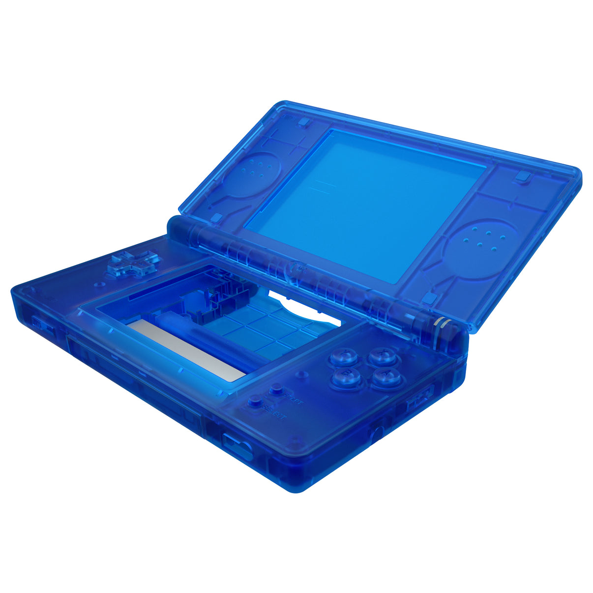 eXtremeRate Clear Blue Replacement Full Housing Shell for Nintendo DS