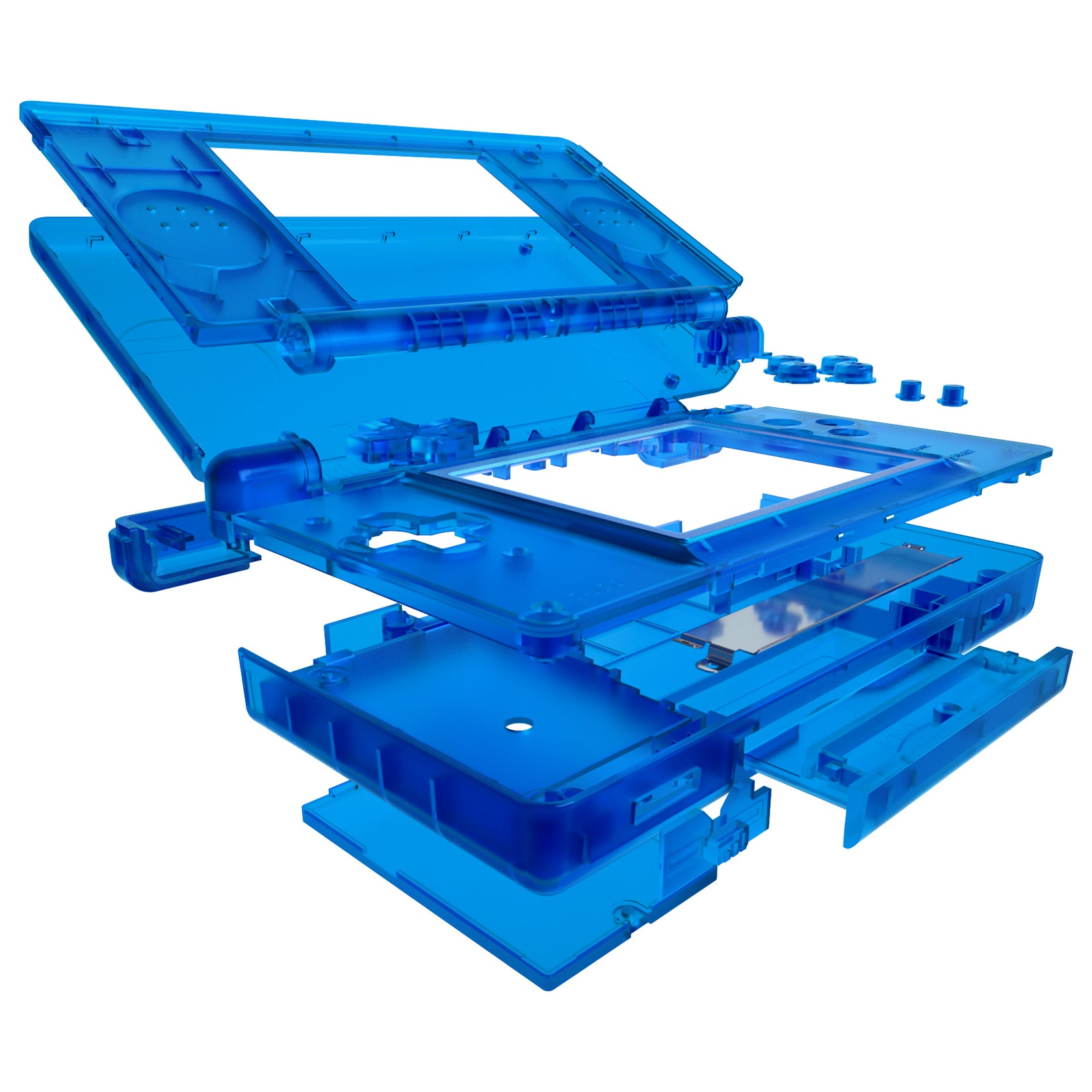 eXtremeRate Clear Blue Replacement Full Housing Shell for Nintendo DS