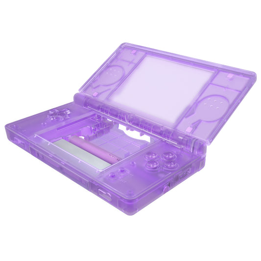 eXtremeRate Retail Clear Atomic Purple Replacement Full Housing Shell for Nintendo DS Lite, Custom Handheld Console Case Cover with Buttons, Screen Lens for Nintendo DS Lite NDSL - Console NOT Included - DSLM5005