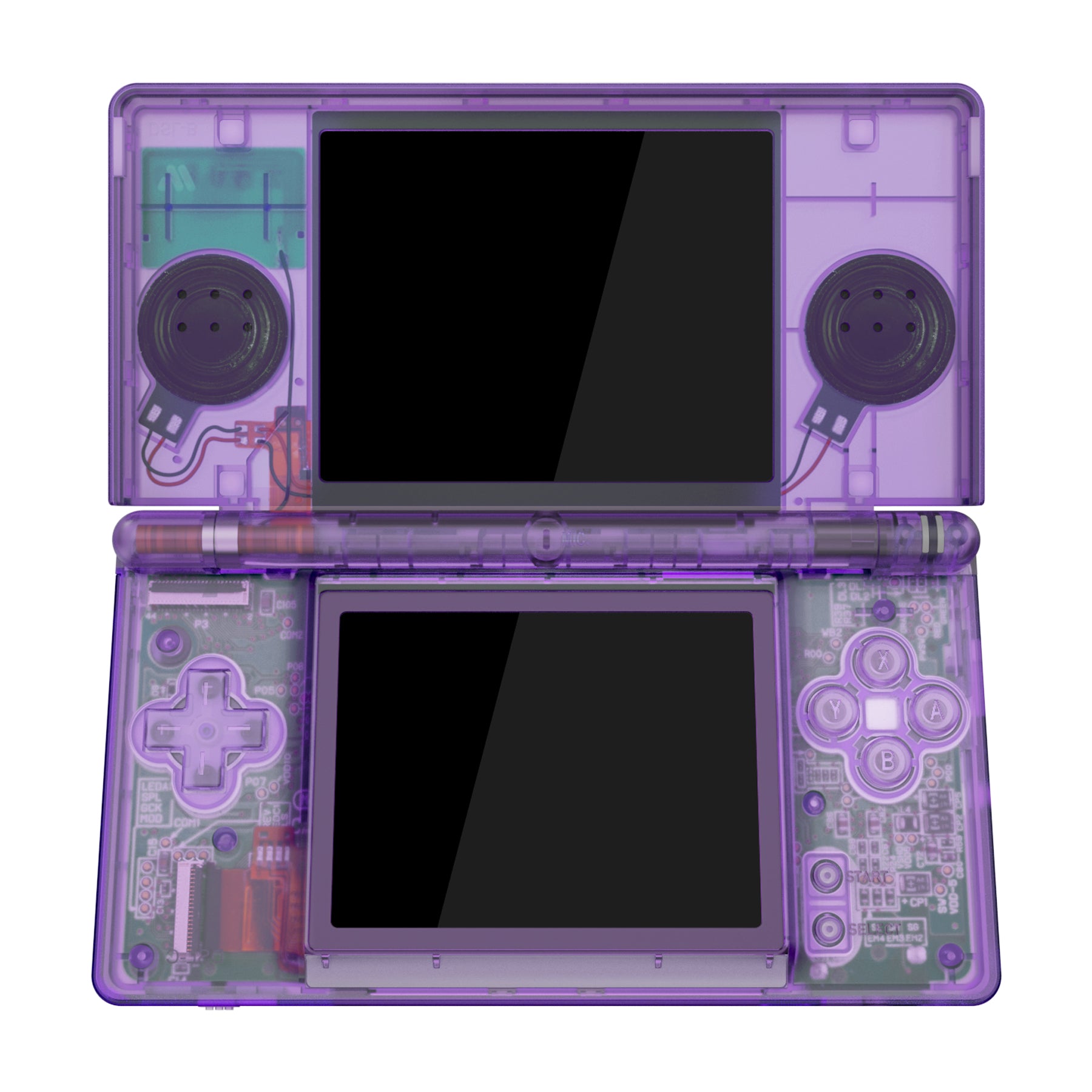 eXtremeRate Replacement Full Housing Shell & Buttons with Screen Lens for  Nintendo DS Lite NDSL - Clear Atomic Purple